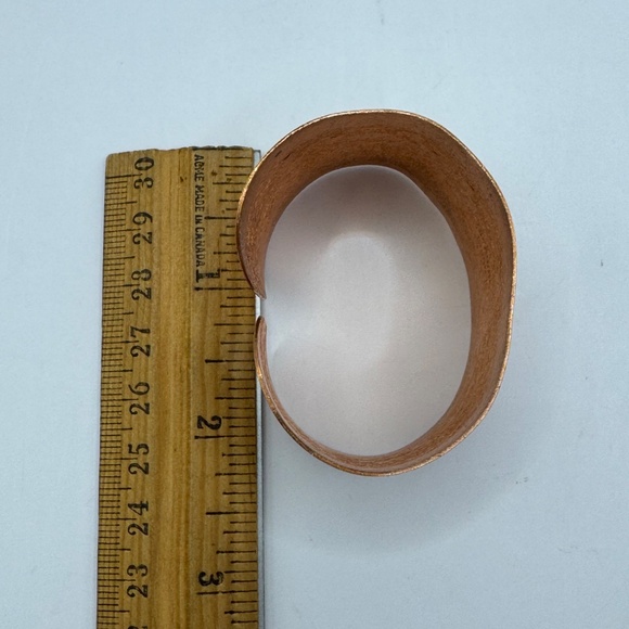 Set of 4 Coppercraft floral embossed napkin rings. Vintage copper napkin holders - Picture 8 of 12